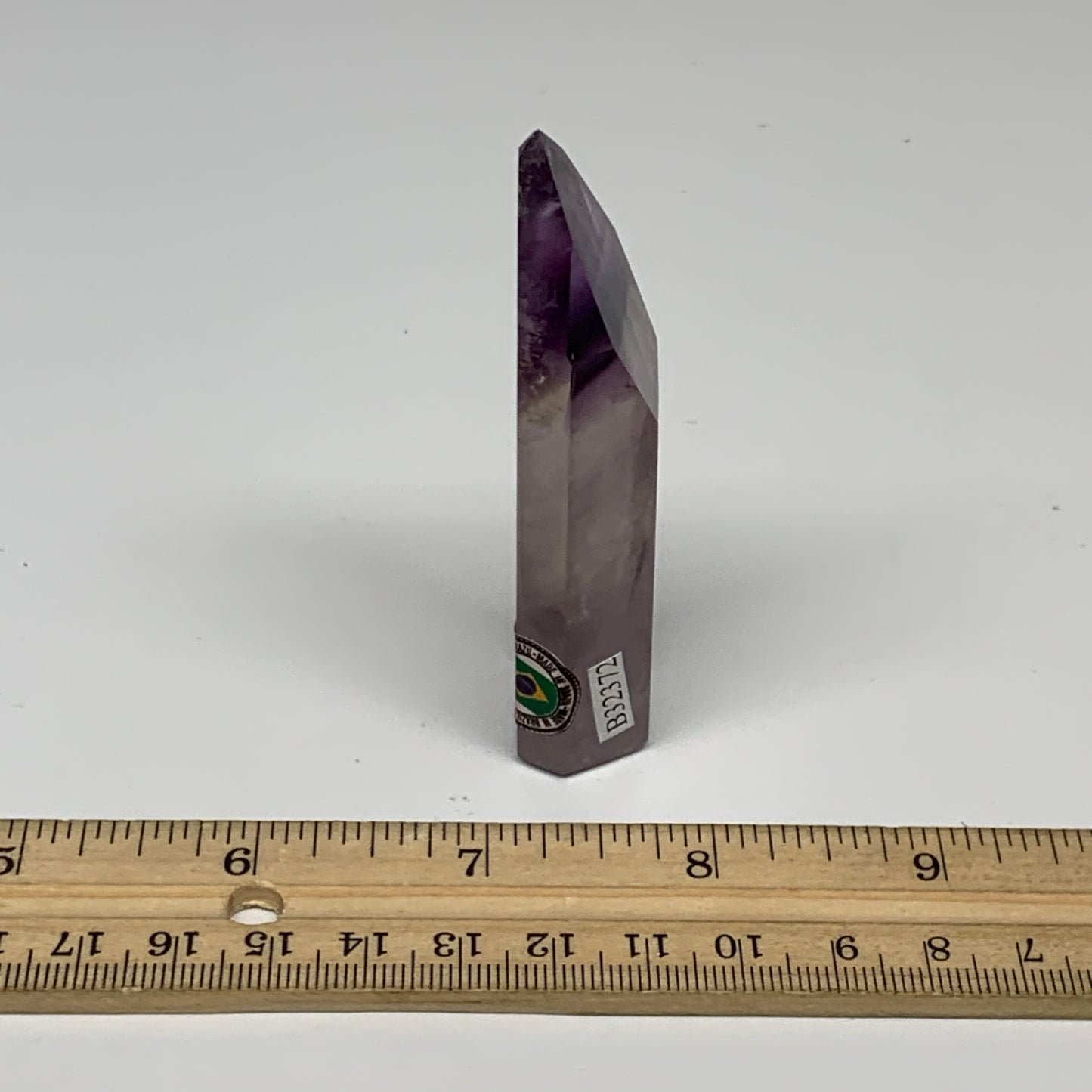 60.8g, 3.1"x1.1"x0.6", Natural Amethyst Tower Point Obelisk @Brazil, B32372