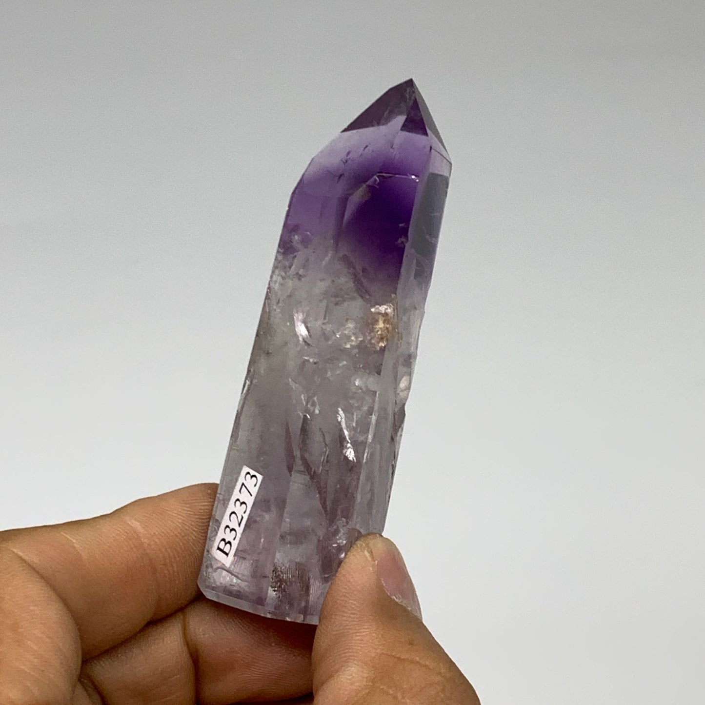 69.3g, 3"x1"x0.7", Natural Amethyst Tower Point Obelisk @Brazil, B32373