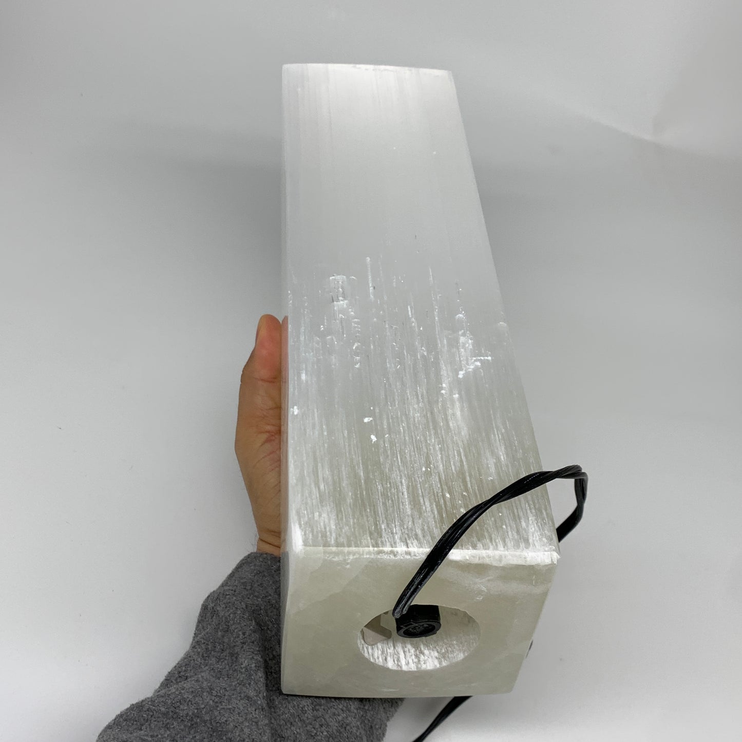 10.4 lbs. 11.5"x3.4", Rectangle Selenite (Satin Spar) Lamp, w/6ft Chord, B35839