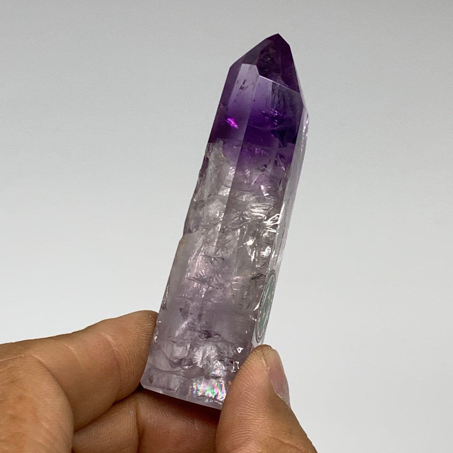 69.3g, 3"x1"x0.7", Natural Amethyst Tower Point Obelisk @Brazil, B32373