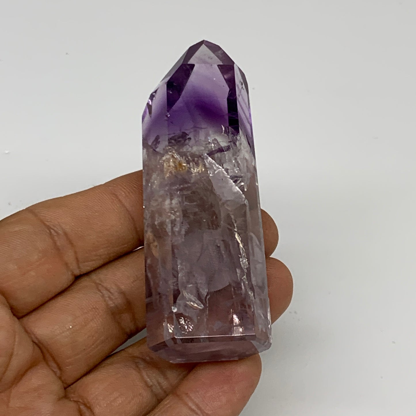 69.3g, 3"x1"x0.7", Natural Amethyst Tower Point Obelisk @Brazil, B32373