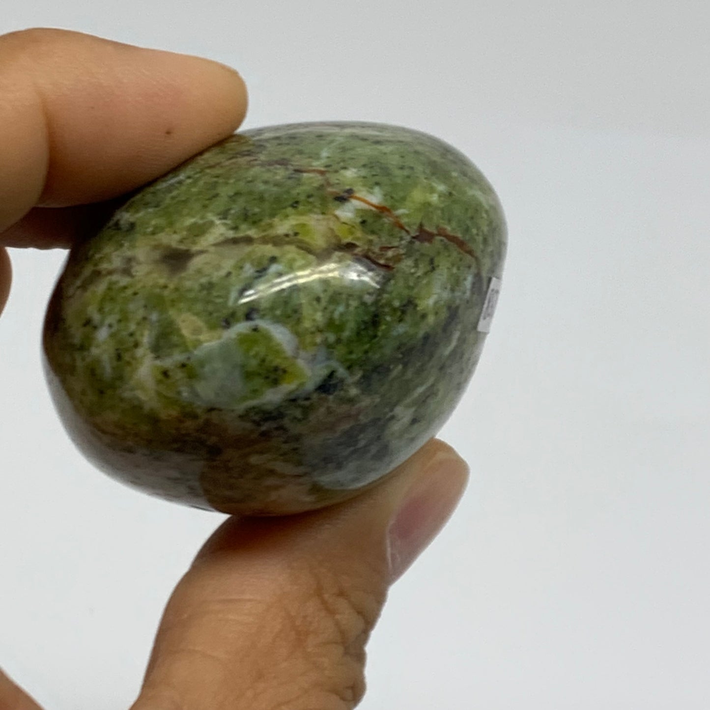102.4g, 2.2"x1.8"x1.4", Green Opal Crystal PalmStone Polished Reiki, B38258