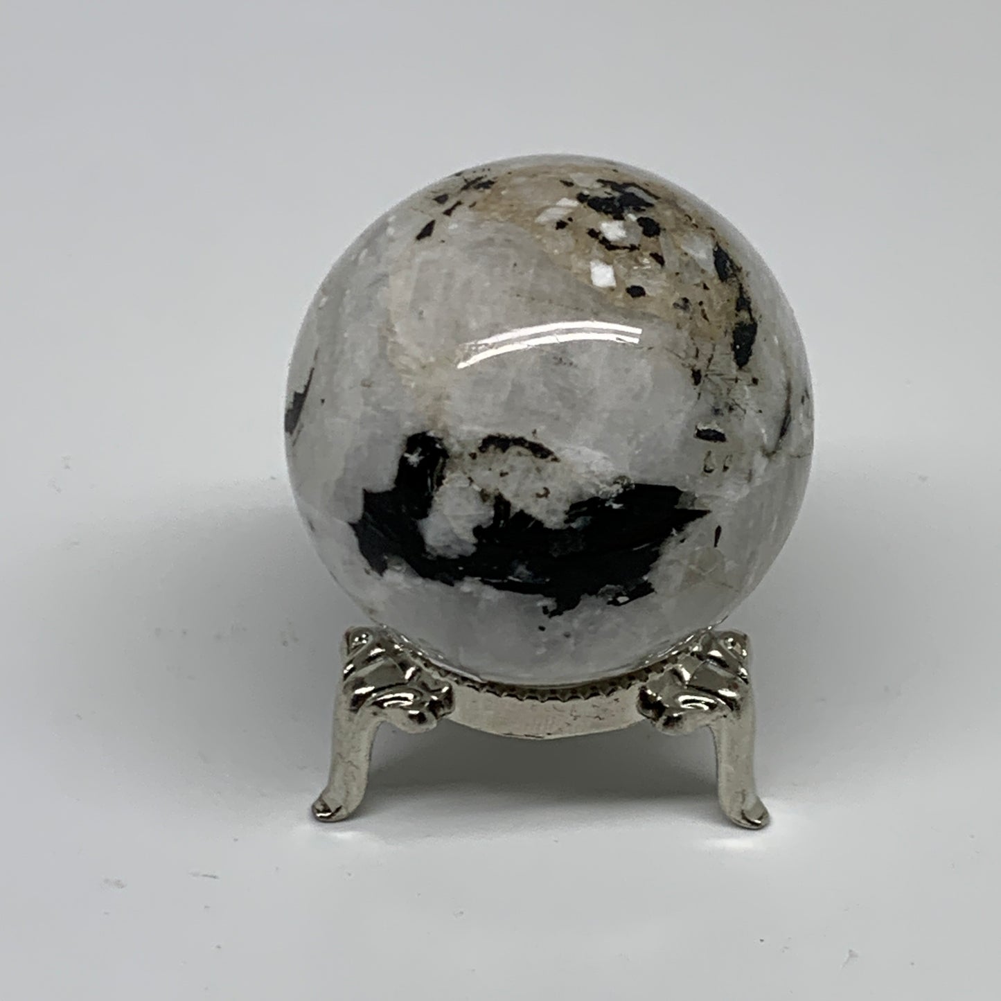 134.8g, 1.8"(46mm), Natural Rainbow Moonstone Sphere Ball Gemstone, B35178