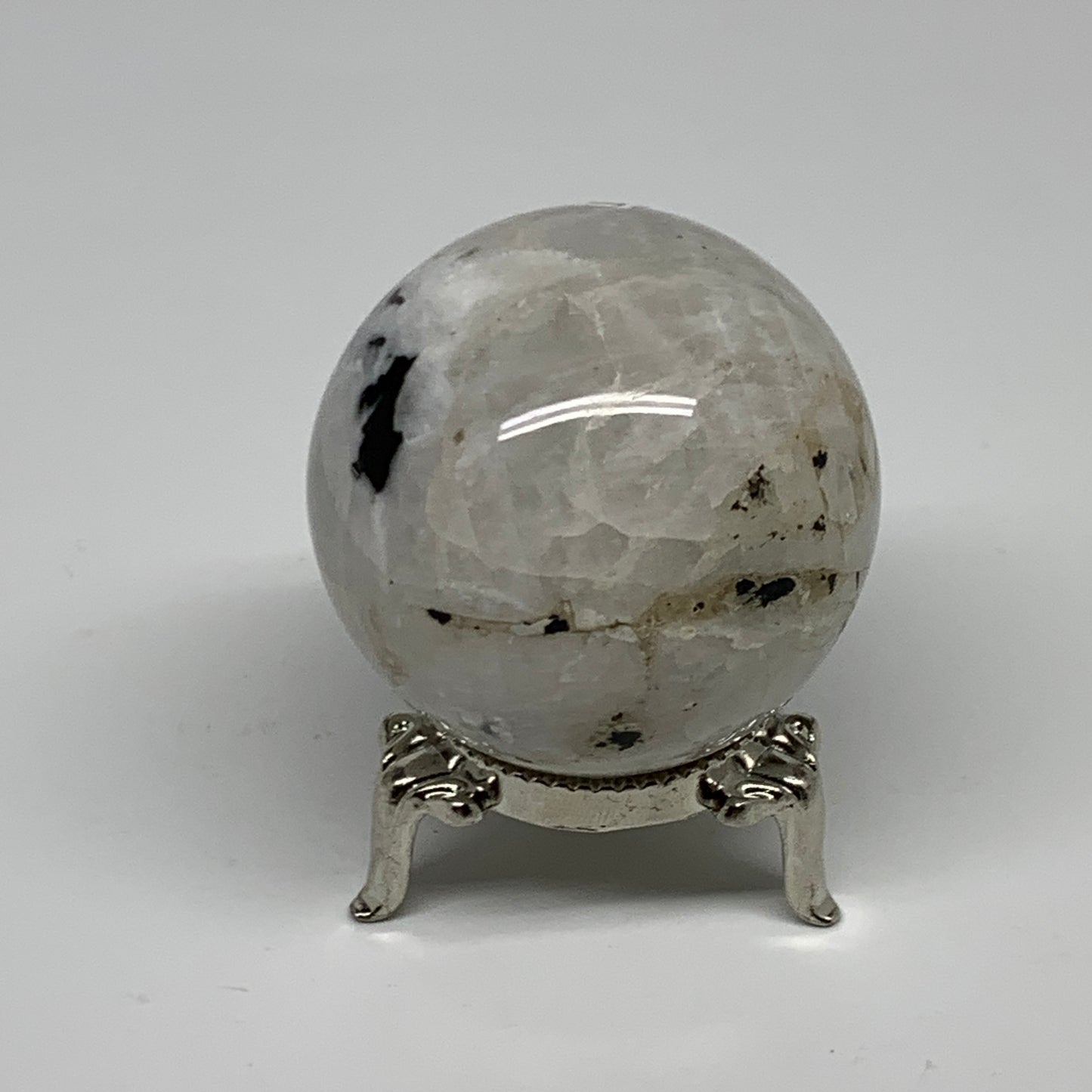 134.8g, 1.8"(46mm), Natural Rainbow Moonstone Sphere Ball Gemstone, B35178