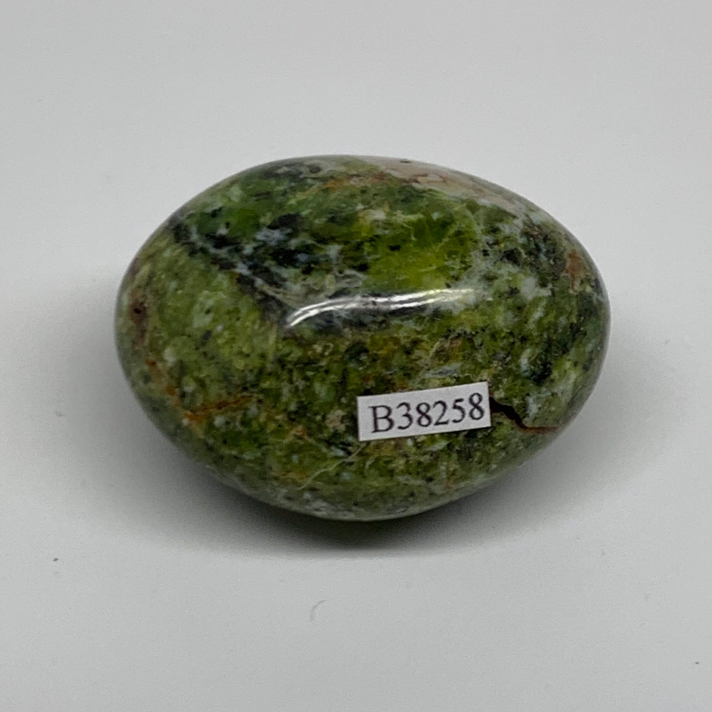 102.4g, 2.2"x1.8"x1.4", Green Opal Crystal PalmStone Polished Reiki, B38258