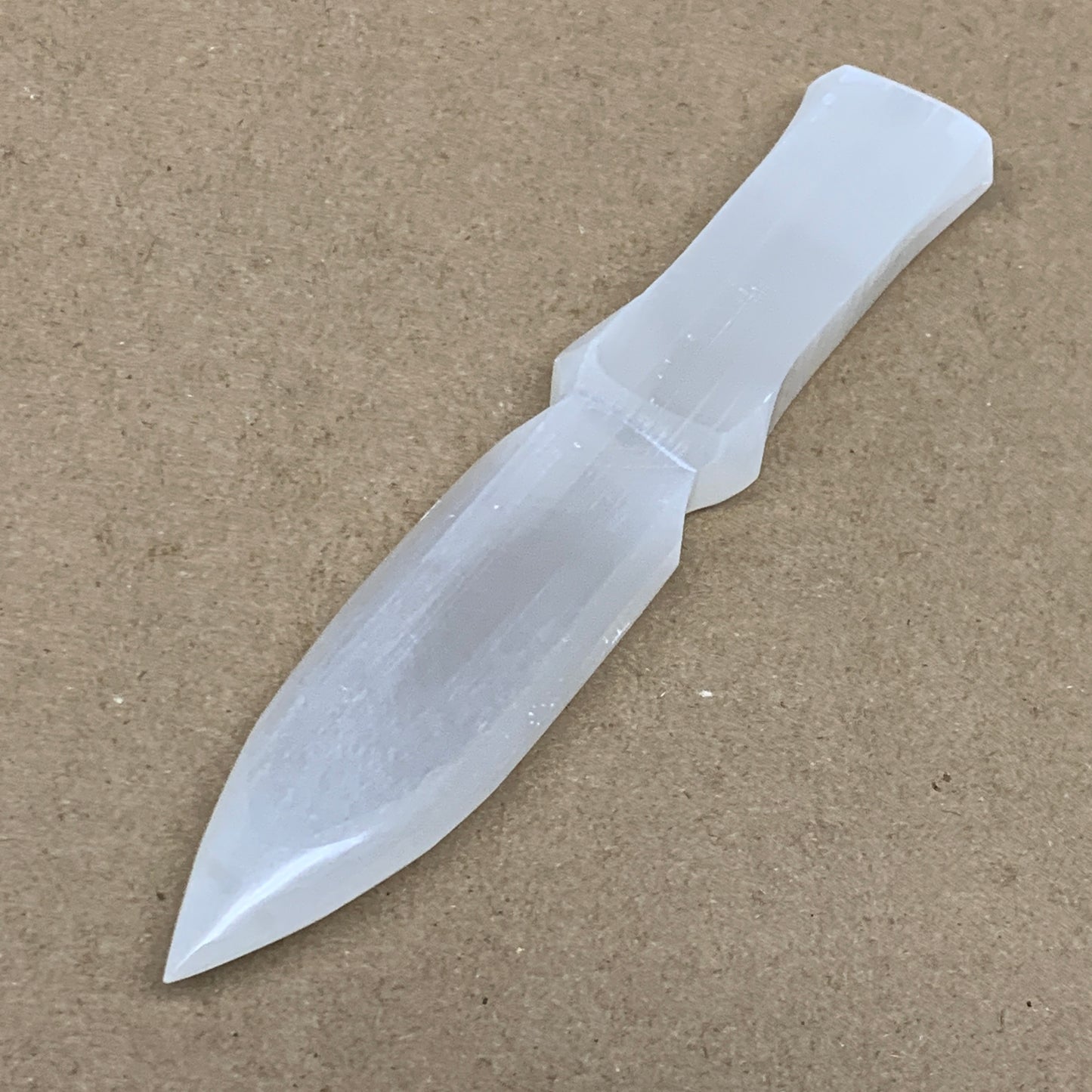 157g, 7.5"x1.3"x0.6", Natural Selenite Crystal Dagger (Satin Spar), B36463