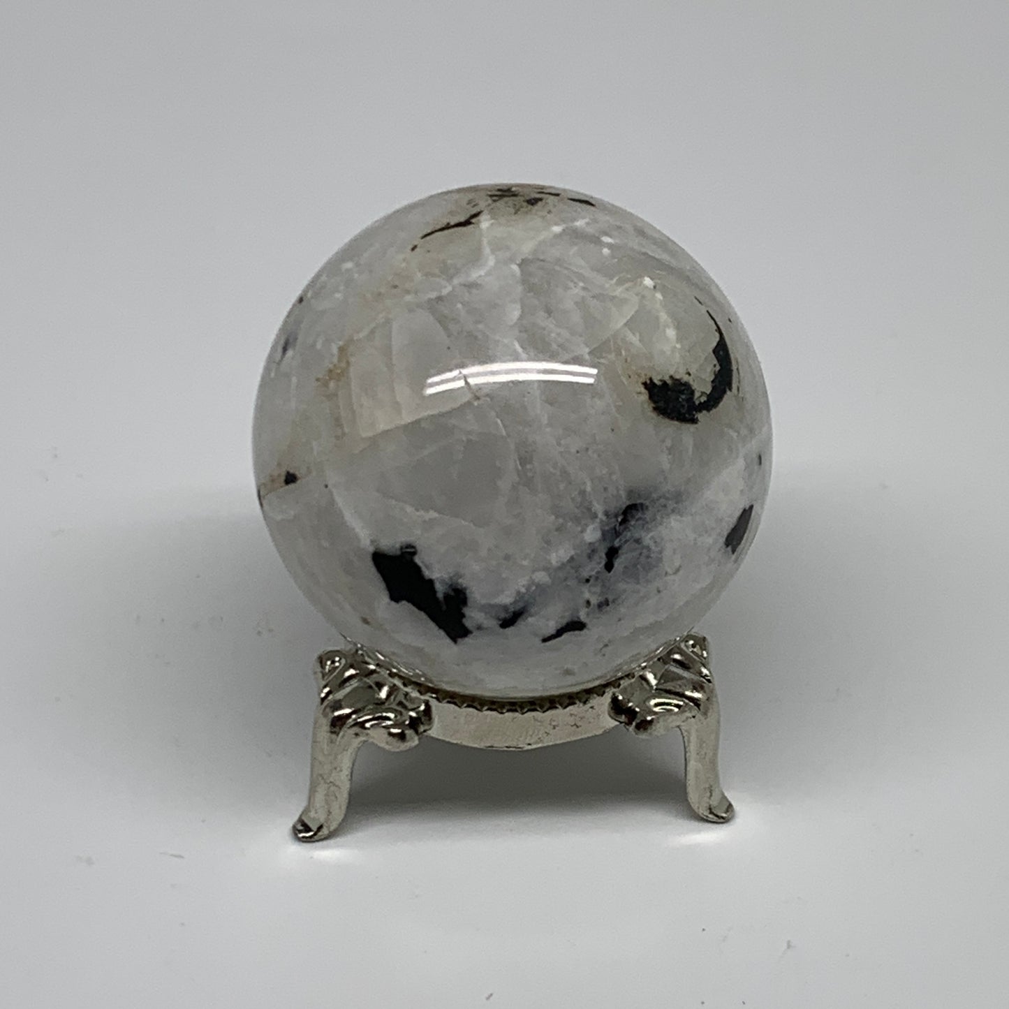 134.8g, 1.8"(46mm), Natural Rainbow Moonstone Sphere Ball Gemstone, B35178