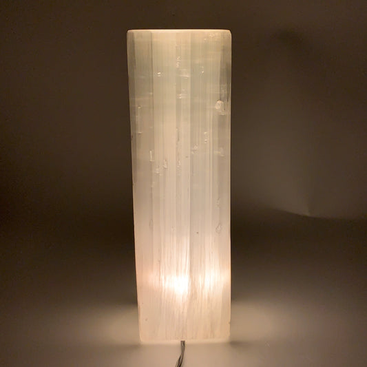 11.7 lbs. 11.6"x3.6", Rectangle Selenite (Satin Spar) Lamp, w/6ft Chord, B35840