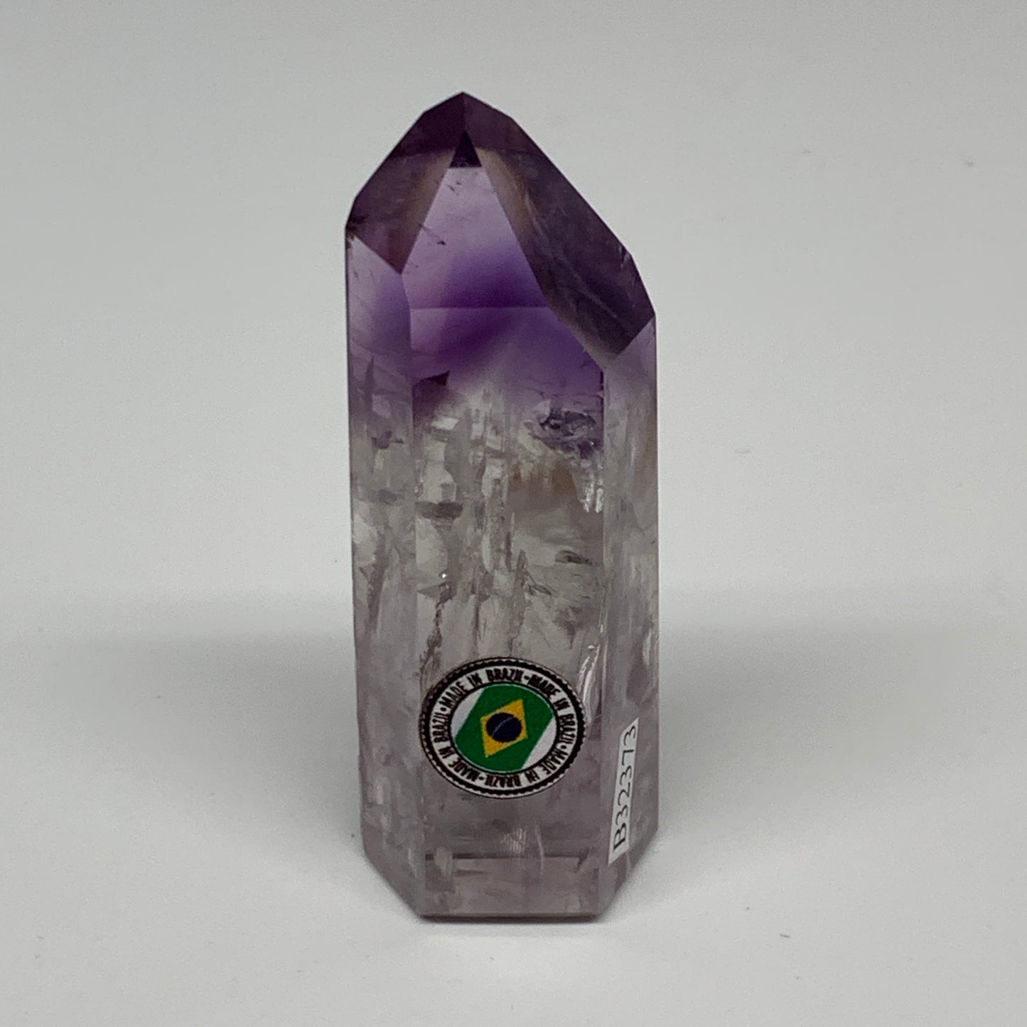 69.3g, 3"x1"x0.7", Natural Amethyst Tower Point Obelisk @Brazil, B32373