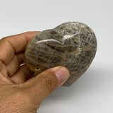 0.5 lbs, 2.7"x3"x1.3", Black Moonstone Heart Polished Crystal Home Decor, B30942