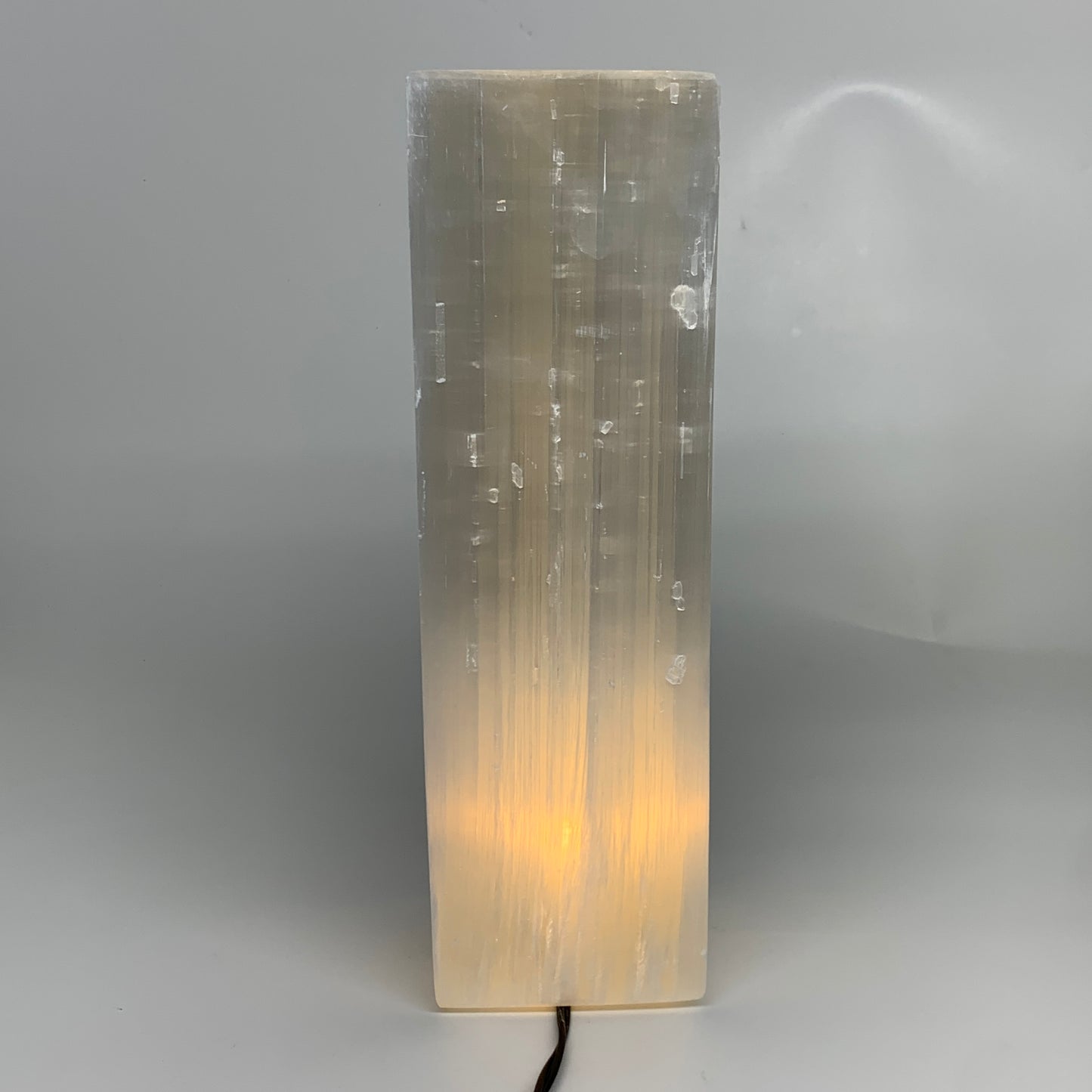 11.7 lbs. 11.6"x3.6", Rectangle Selenite (Satin Spar) Lamp, w/6ft Chord, B35840