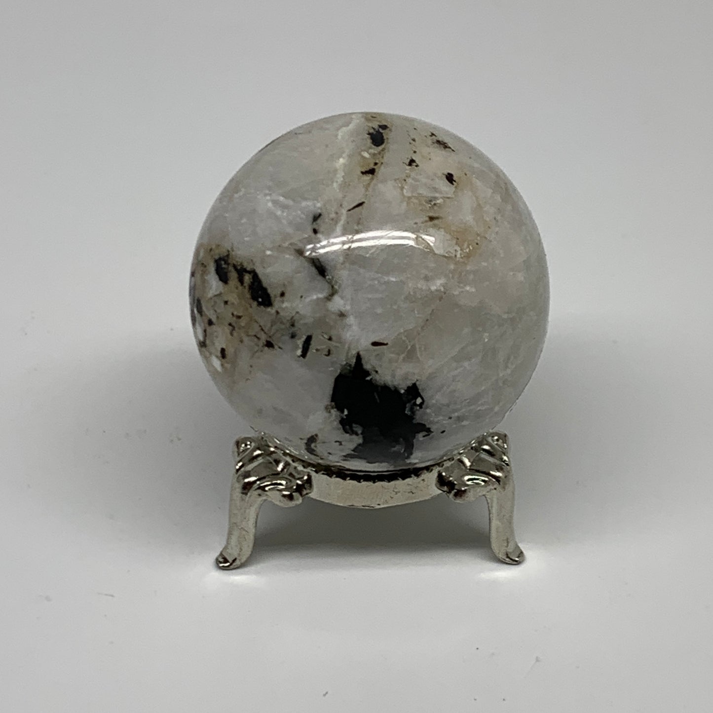 134.8g, 1.8"(46mm), Natural Rainbow Moonstone Sphere Ball Gemstone, B35178