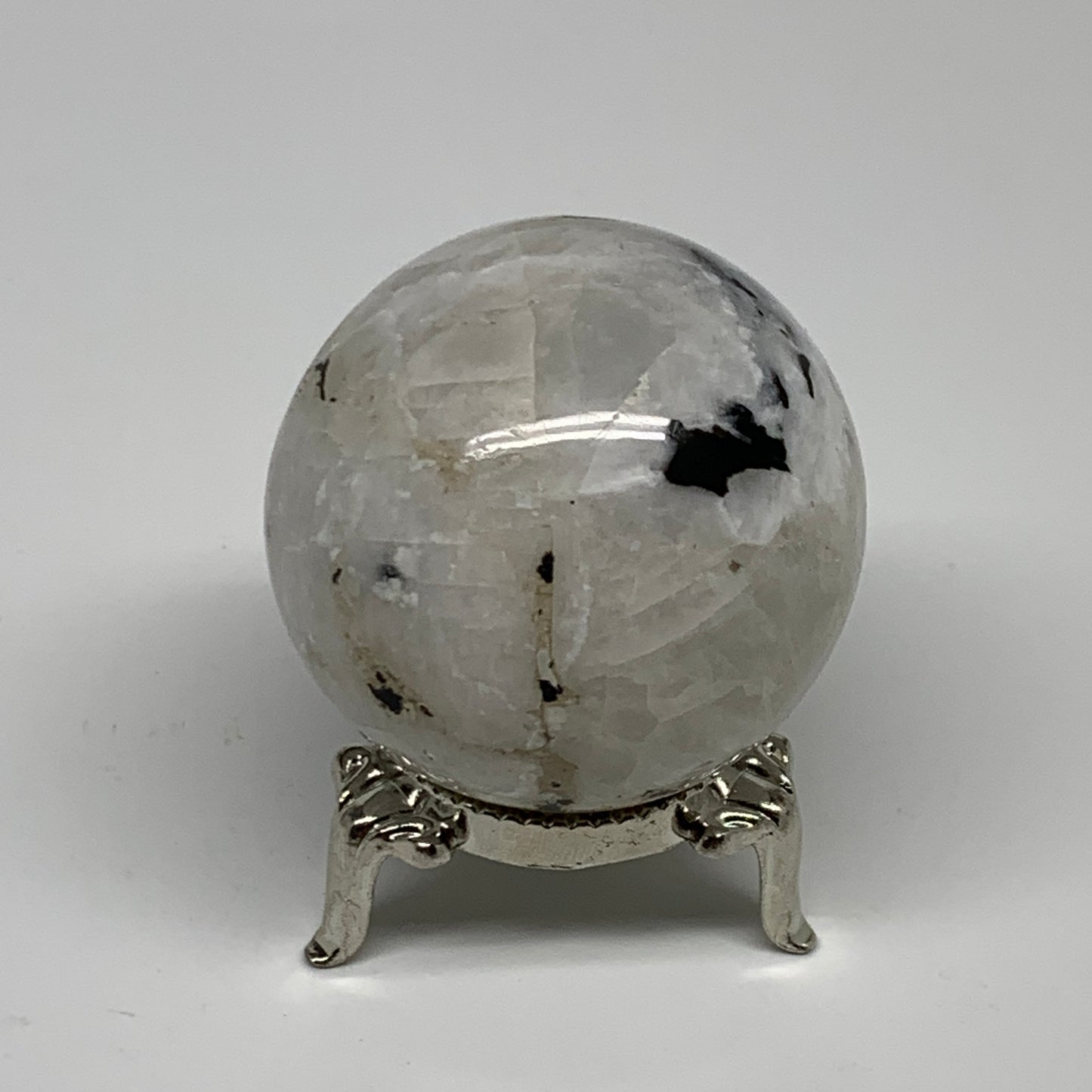 134.8g, 1.8"(46mm), Natural Rainbow Moonstone Sphere Ball Gemstone, B35178