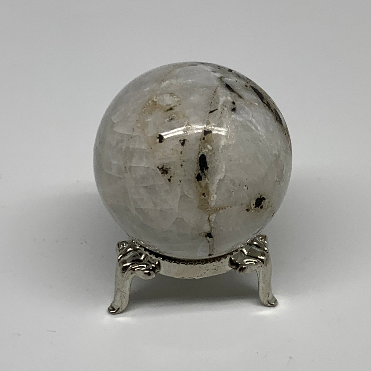 134.8g, 1.8"(46mm), Natural Rainbow Moonstone Sphere Ball Gemstone, B35178