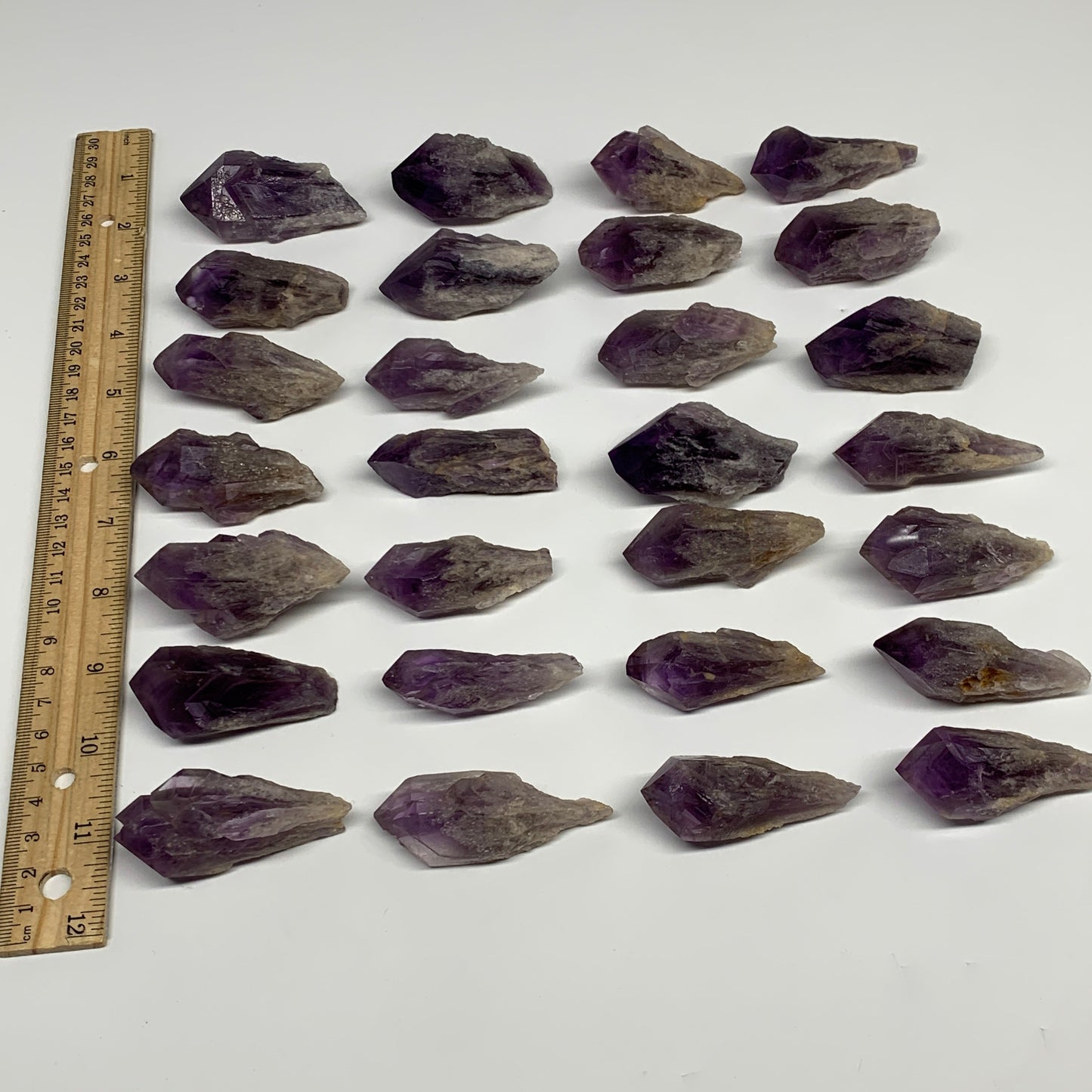1.95 lbs, 2"-2.3", 28pcs, Rough Raw Amethyst Crystal Minerals Specimens, B32374