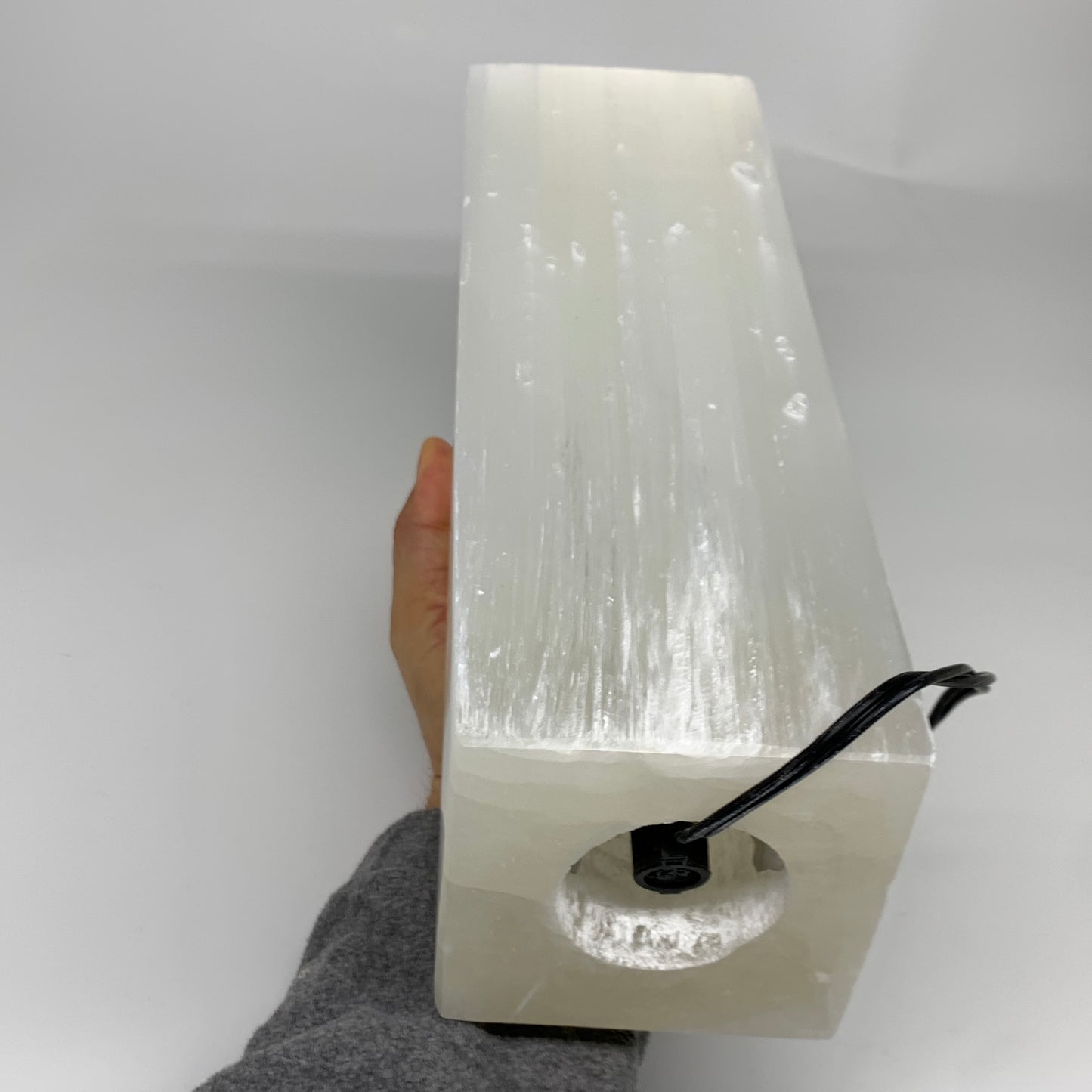 11.7 lbs. 11.6"x3.6", Rectangle Selenite (Satin Spar) Lamp, w/6ft Chord, B35840