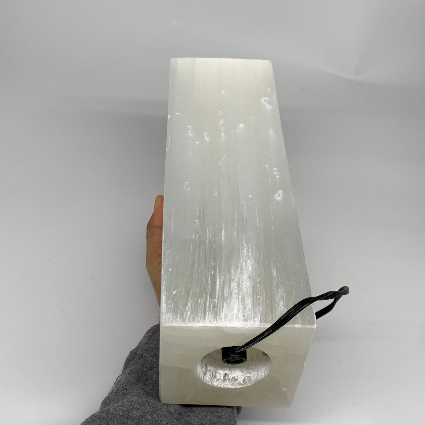 11.7 lbs. 11.6"x3.6", Rectangle Selenite (Satin Spar) Lamp, w/6ft Chord, B35840