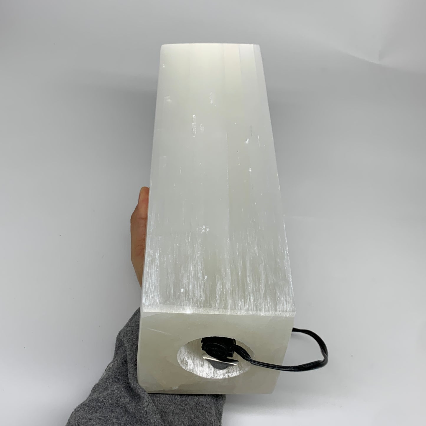 11.7 lbs. 11.6"x3.6", Rectangle Selenite (Satin Spar) Lamp, w/6ft Chord, B35840