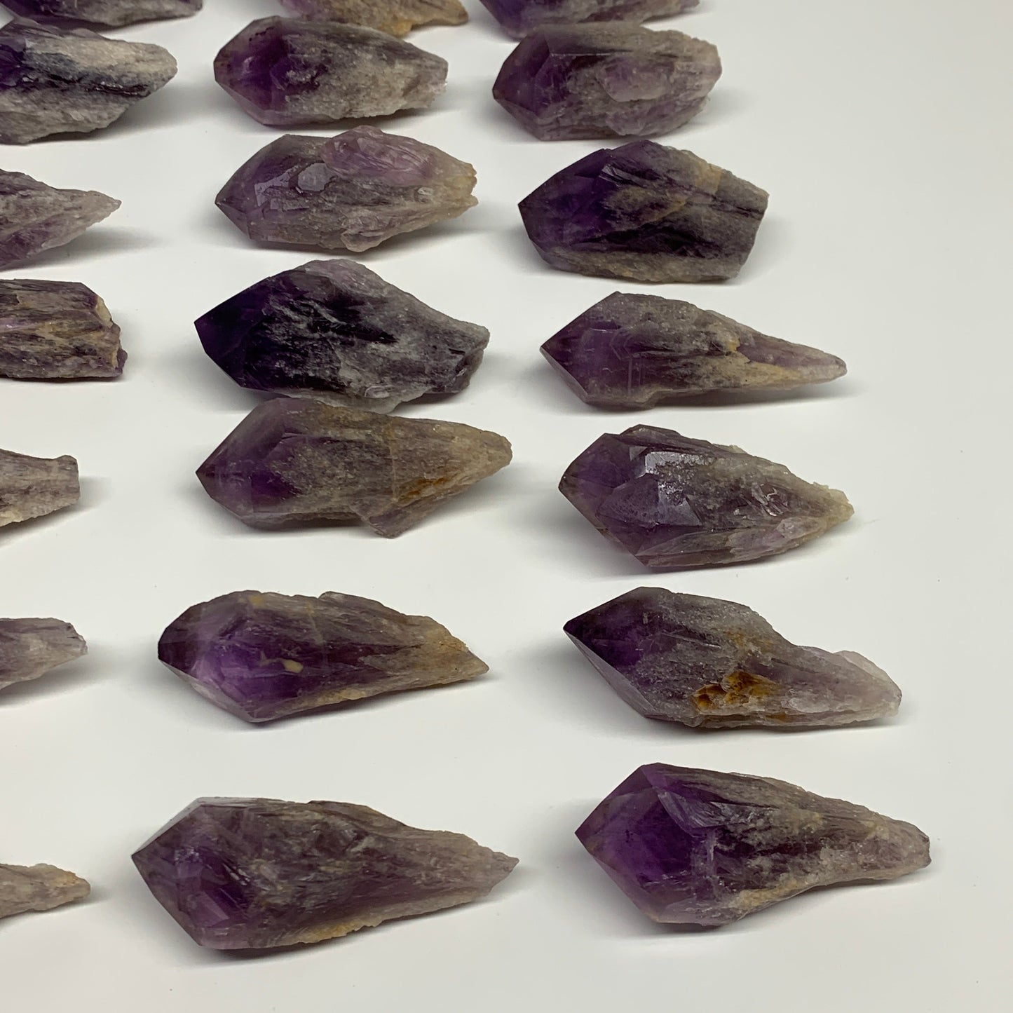 1.95 lbs, 2"-2.3", 28pcs, Rough Raw Amethyst Crystal Minerals Specimens, B32374