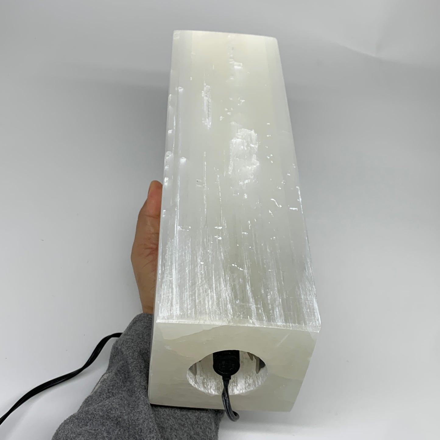 11.7 lbs. 11.6"x3.6", Rectangle Selenite (Satin Spar) Lamp, w/6ft Chord, B35840