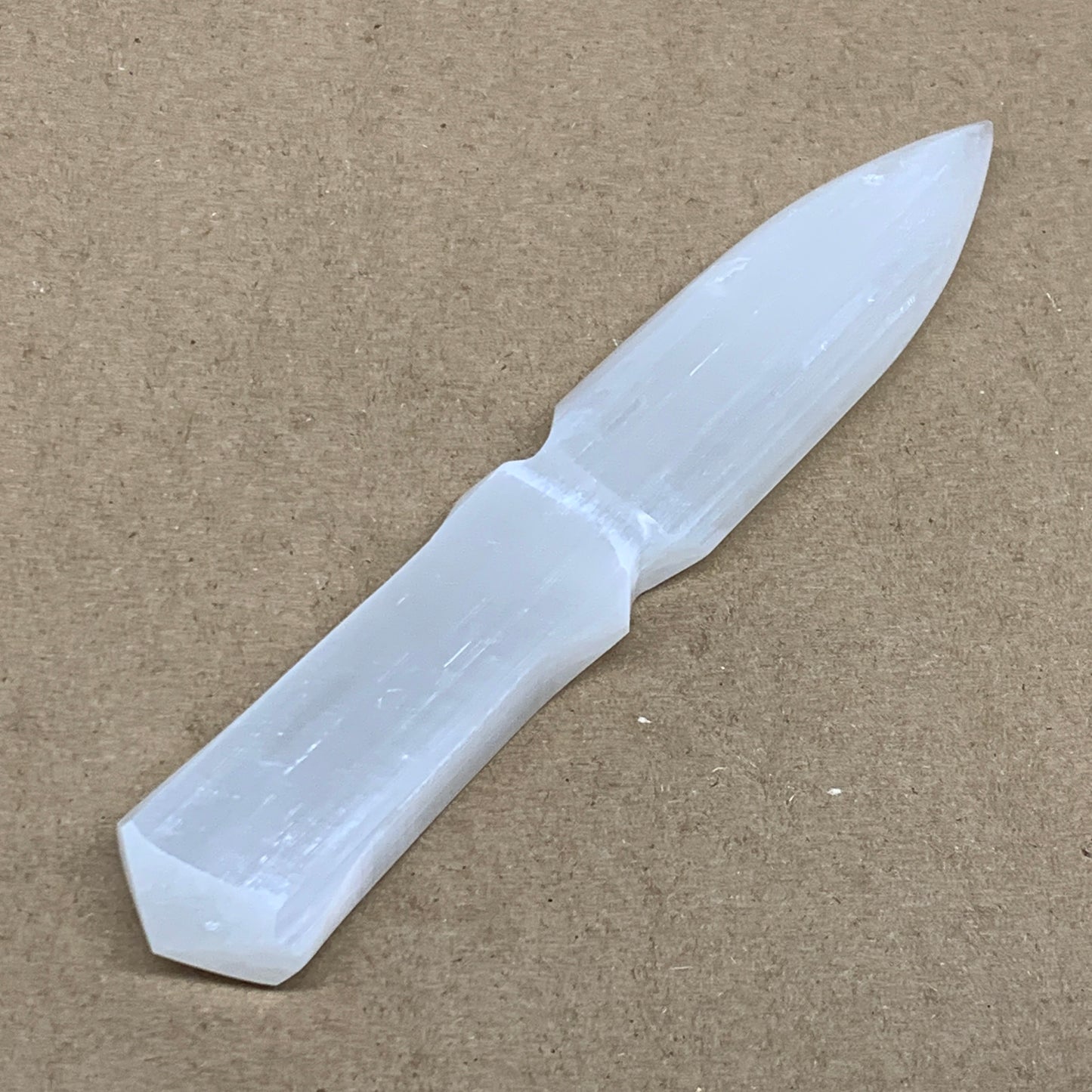 146g, 7.5"x1.3"x0.6", Natural Selenite Crystal Dagger (Satin Spar), B36464