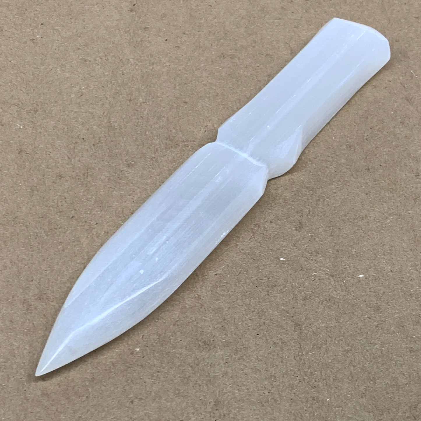 146g, 7.5"x1.3"x0.6", Natural Selenite Crystal Dagger (Satin Spar), B36464