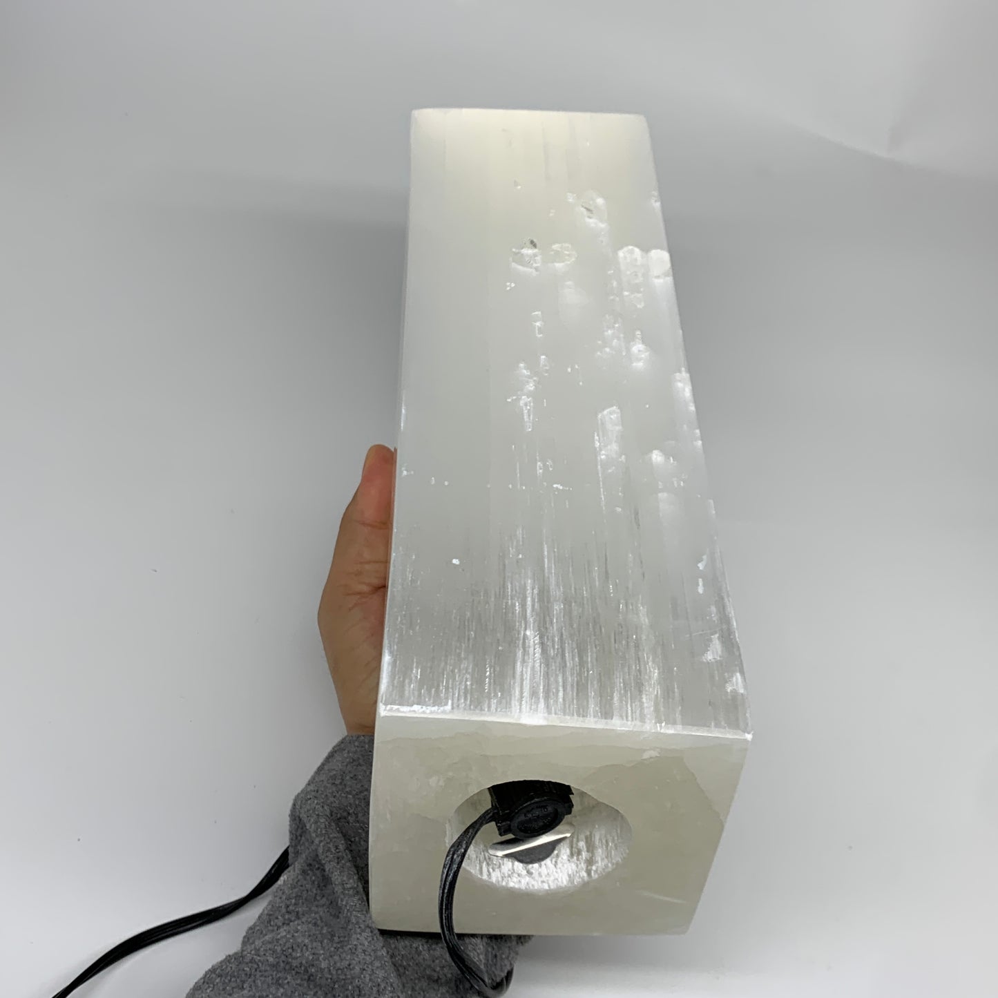 11.7 lbs. 11.6"x3.6", Rectangle Selenite (Satin Spar) Lamp, w/6ft Chord, B35840