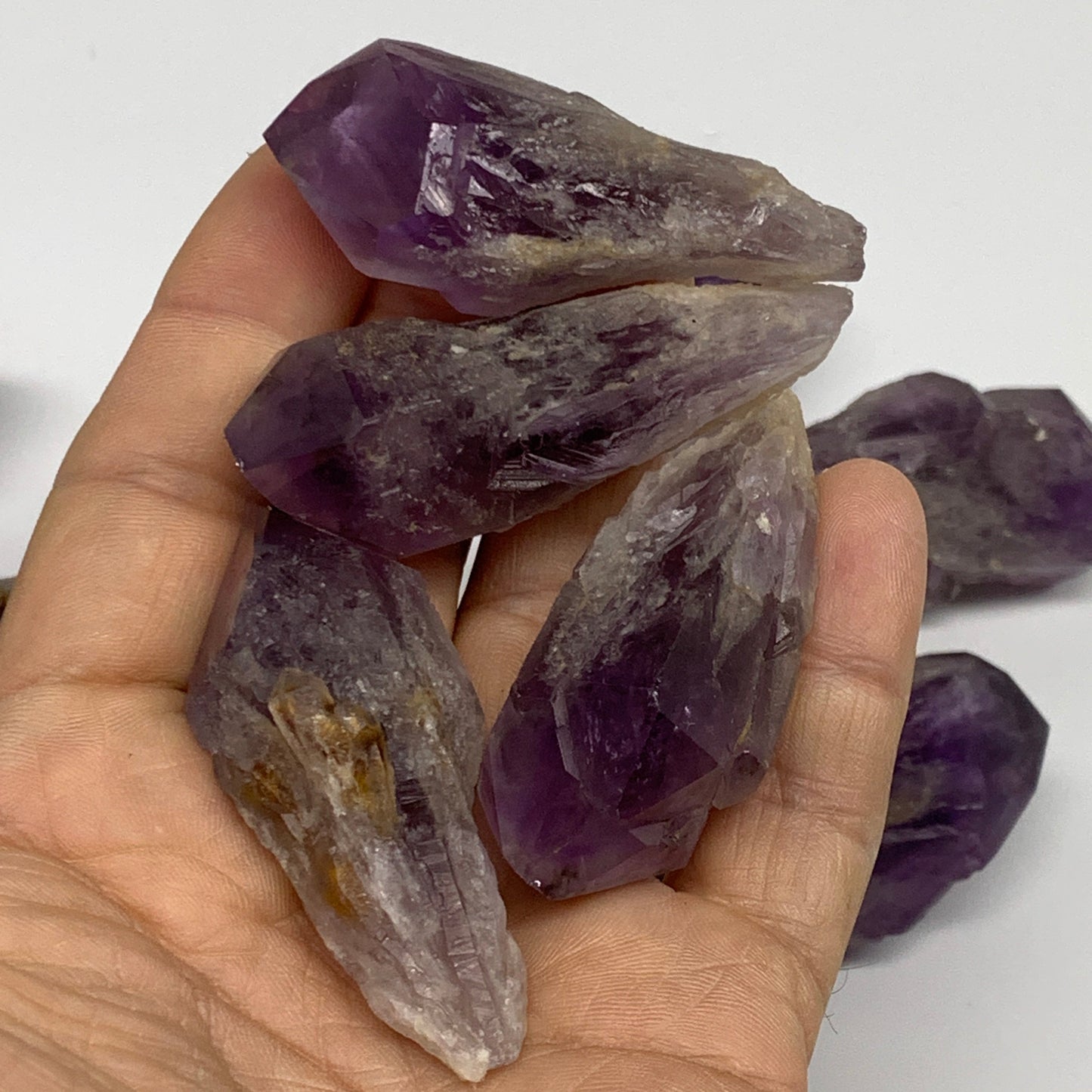 1.95 lbs, 2"-2.3", 28pcs, Rough Raw Amethyst Crystal Minerals Specimens, B32374