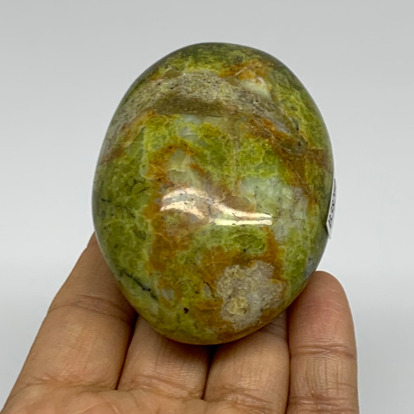 181.8g, 2.8"x2.1"x1.4", Green Opal Crystal PalmStone Polished Reiki, B38260