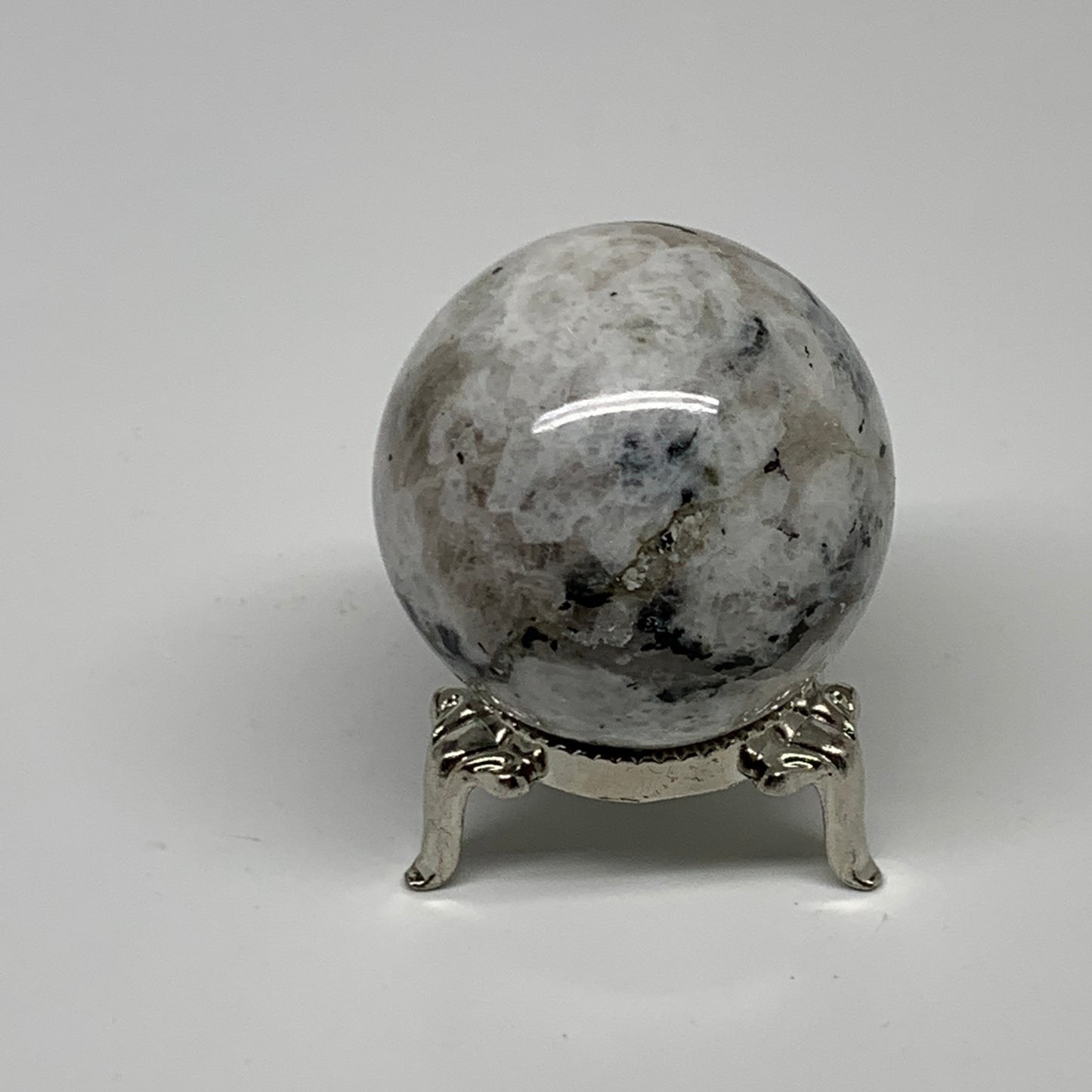 117.4g, 1.7"(43mm), Natural Rainbow Moonstone Sphere Ball Gemstone, B35179