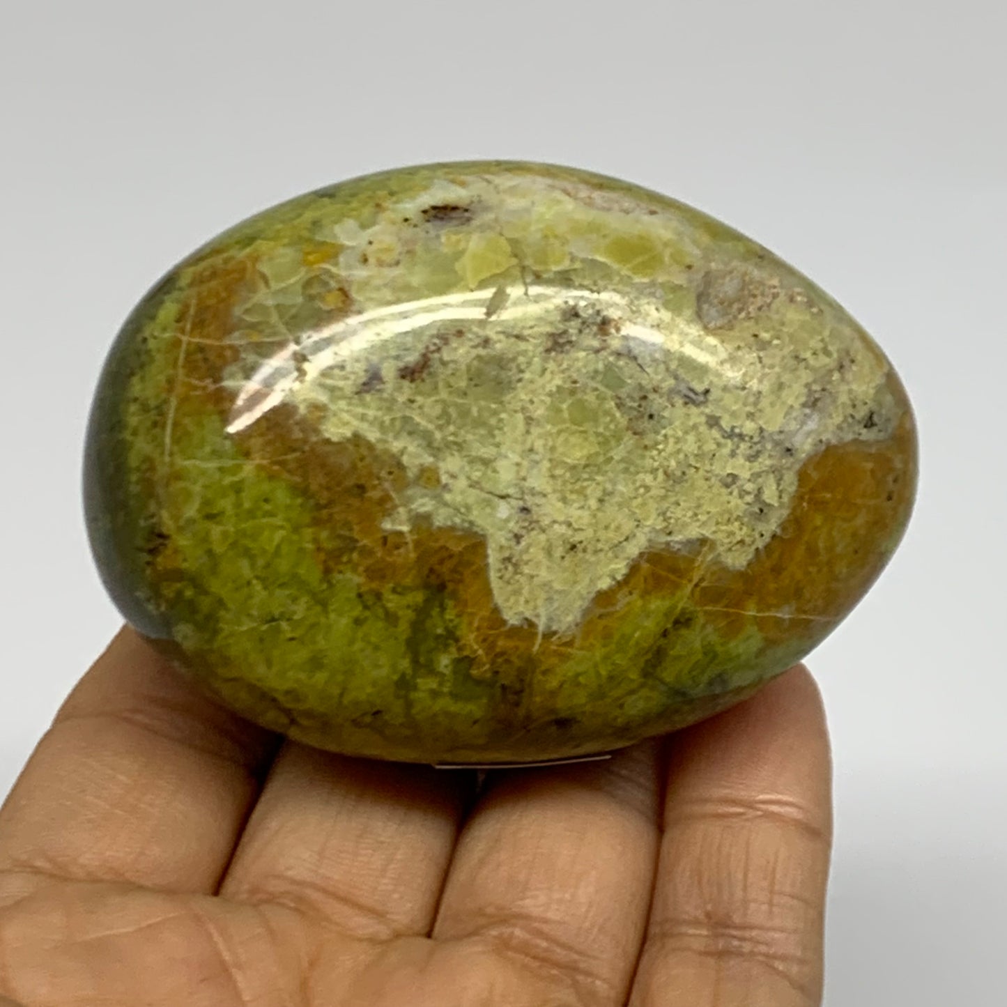 181.8g, 2.8"x2.1"x1.4", Green Opal Crystal PalmStone Polished Reiki, B38260