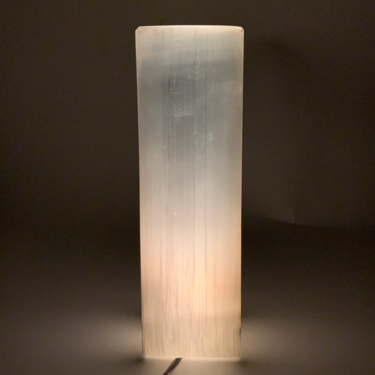11.3 lbs. 11.6"x3.5", Rectangle Selenite (Satin Spar) Lamp, w/6ft Chord, B35841
