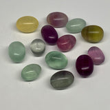 140.8g, 0.8"-1", 13pcs, Multi Color Fluorite Crystal Tumbled Stones, B28732