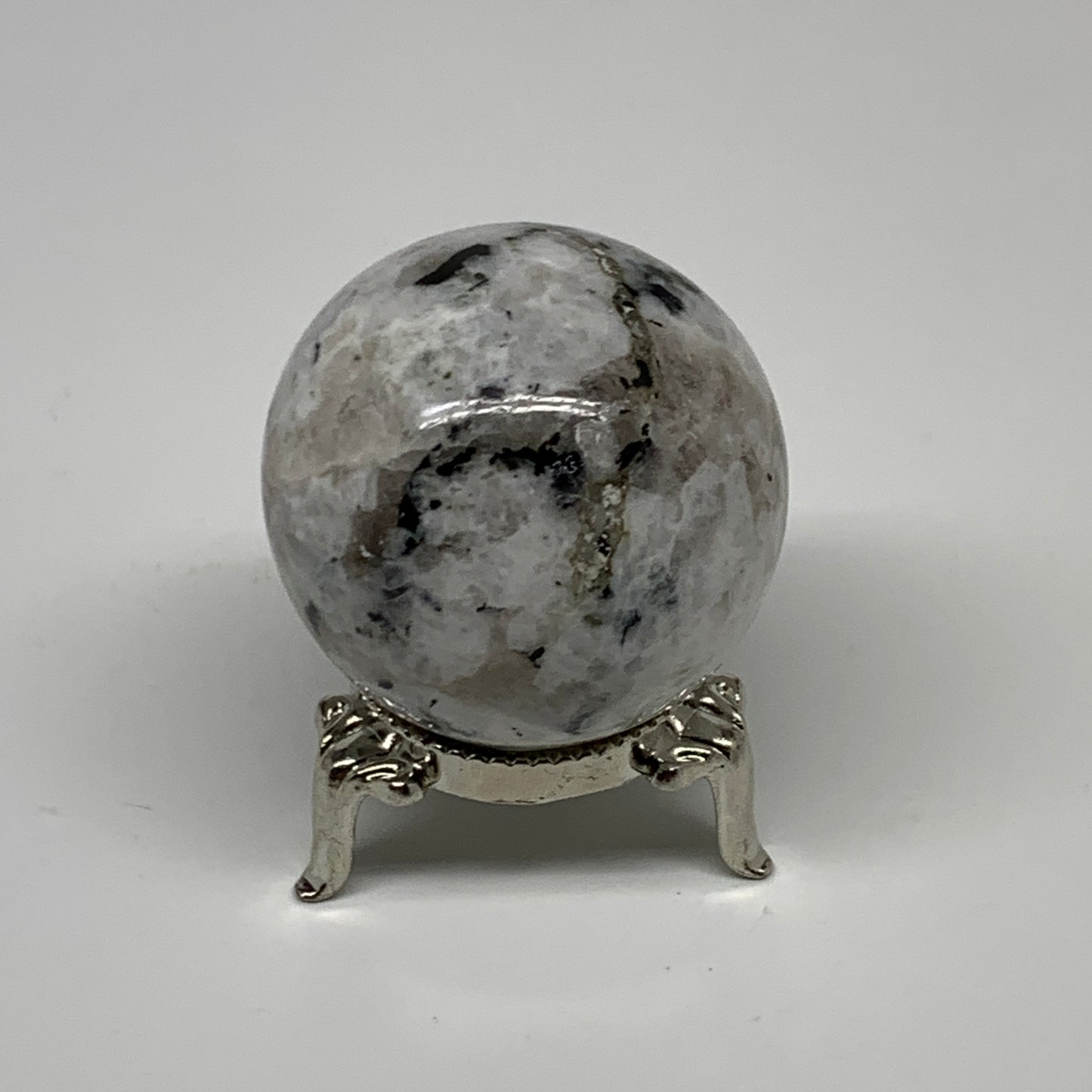 117.4g, 1.7"(43mm), Natural Rainbow Moonstone Sphere Ball Gemstone, B35179