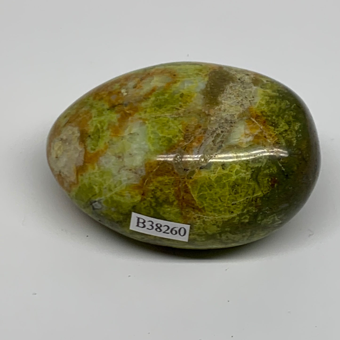 181.8g, 2.8"x2.1"x1.4", Green Opal Crystal PalmStone Polished Reiki, B38260
