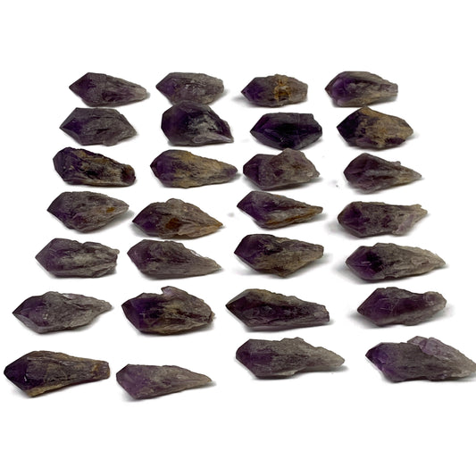 2.03 lbs, 2"-2.4", 28pcs, Rough Raw Amethyst Crystal Minerals Specimens, B32375