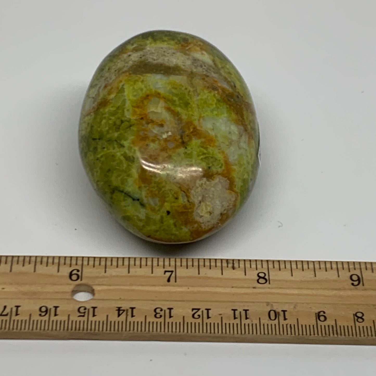 181.8g, 2.8"x2.1"x1.4", Green Opal Crystal PalmStone Polished Reiki, B38260