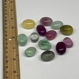 140.8g, 0.8"-1", 13pcs, Multi Color Fluorite Crystal Tumbled Stones, B28732