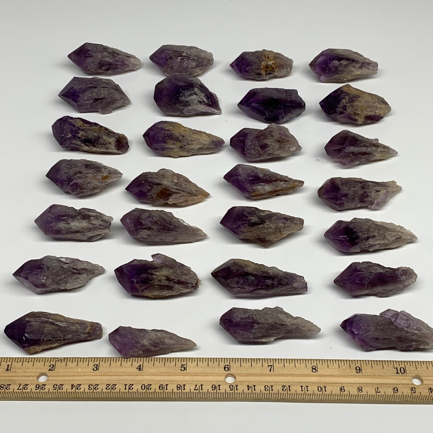2.03 lbs, 2"-2.4", 28pcs, Rough Raw Amethyst Crystal Minerals Specimens, B32375