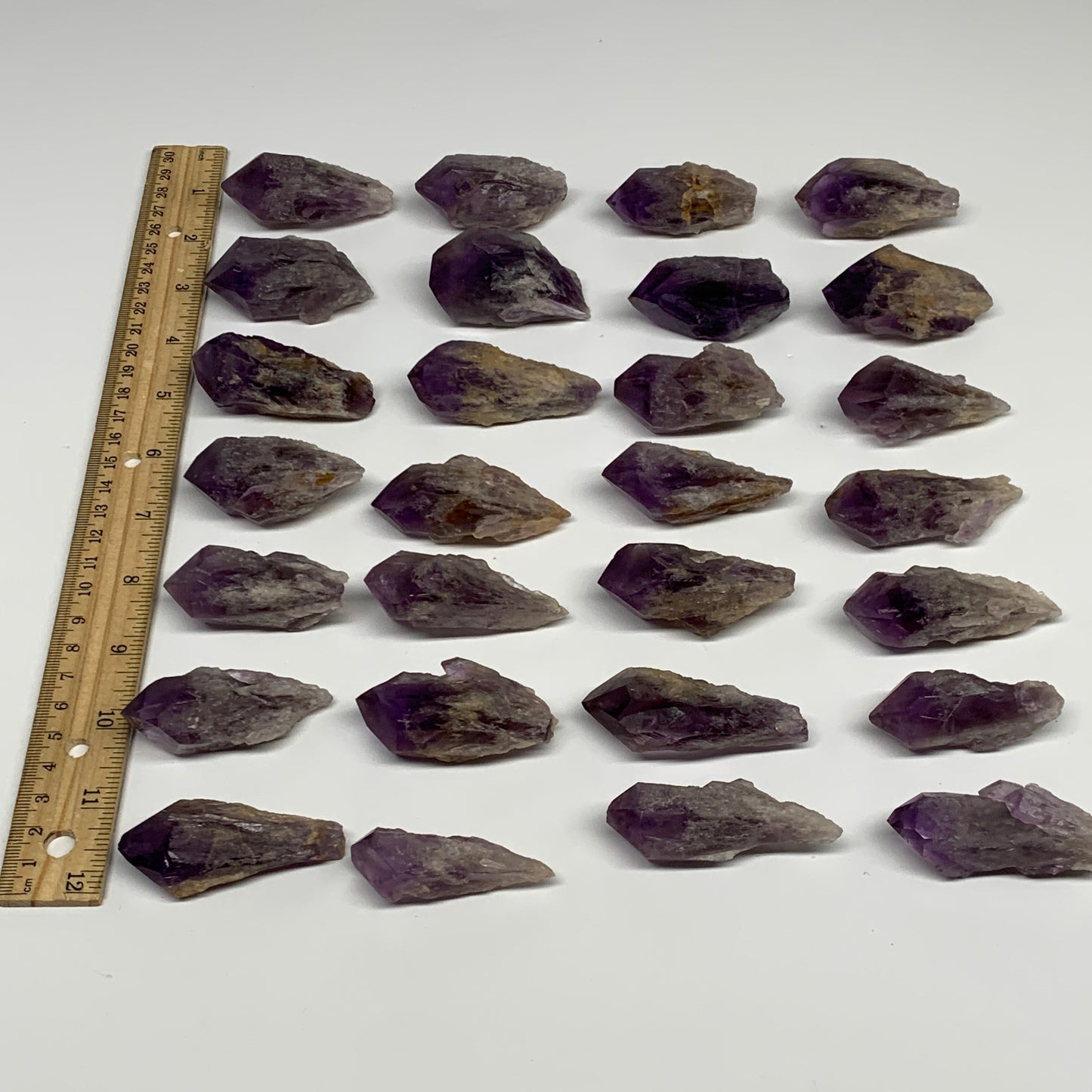 2.03 lbs, 2"-2.4", 28pcs, Rough Raw Amethyst Crystal Minerals Specimens, B32375
