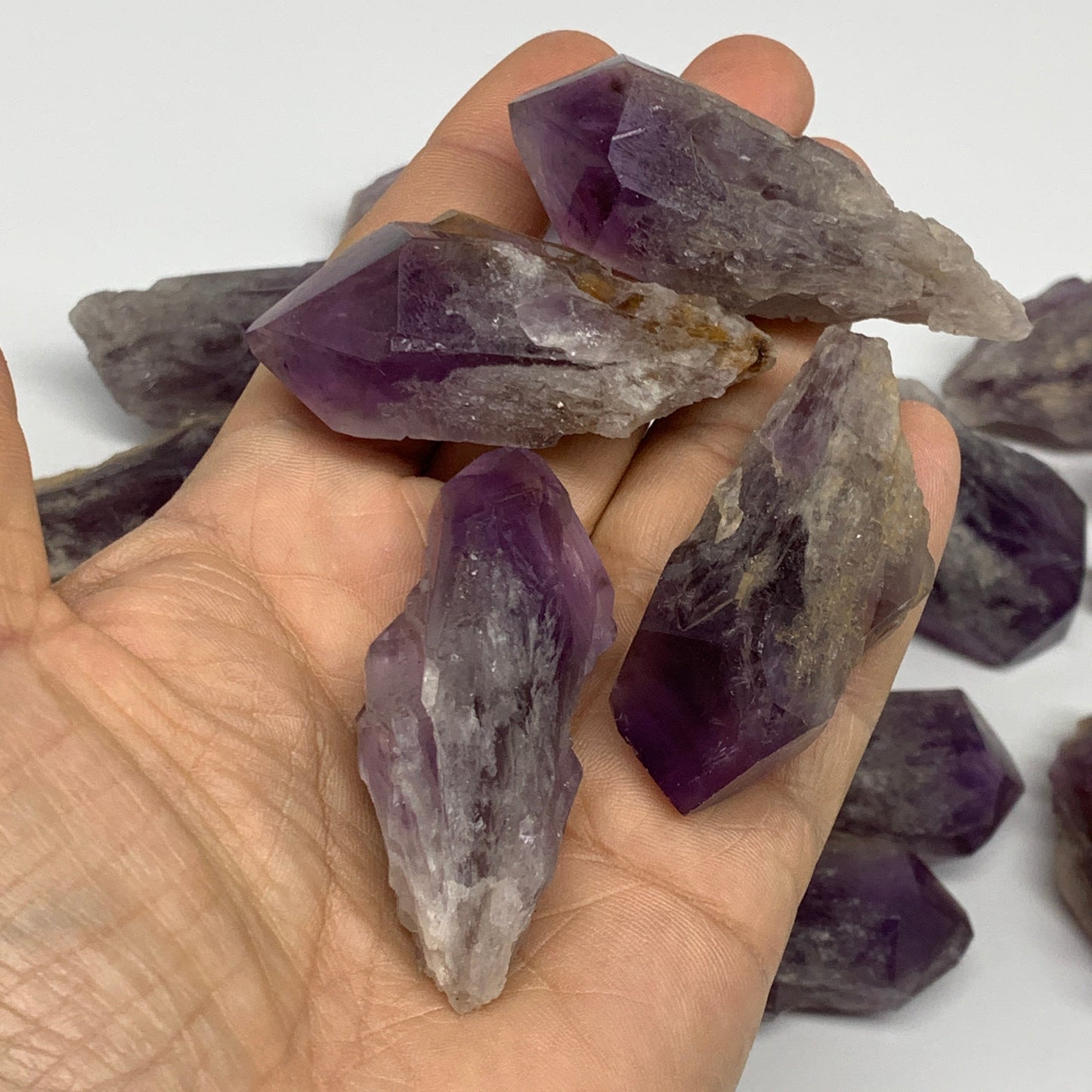 2.03 lbs, 2"-2.4", 28pcs, Rough Raw Amethyst Crystal Minerals Specimens, B32375