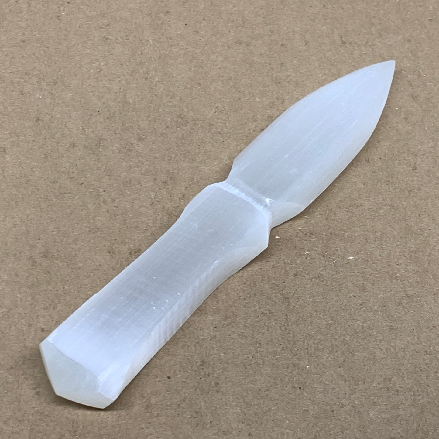 159g, 7.5"x1.3"x0.7", Natural Selenite Crystal Dagger (Satin Spar), B36465