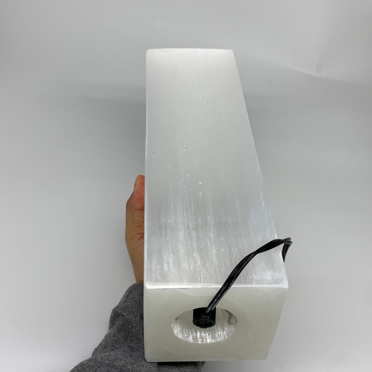 11.3 lbs. 11.6"x3.5", Rectangle Selenite (Satin Spar) Lamp, w/6ft Chord, B35841