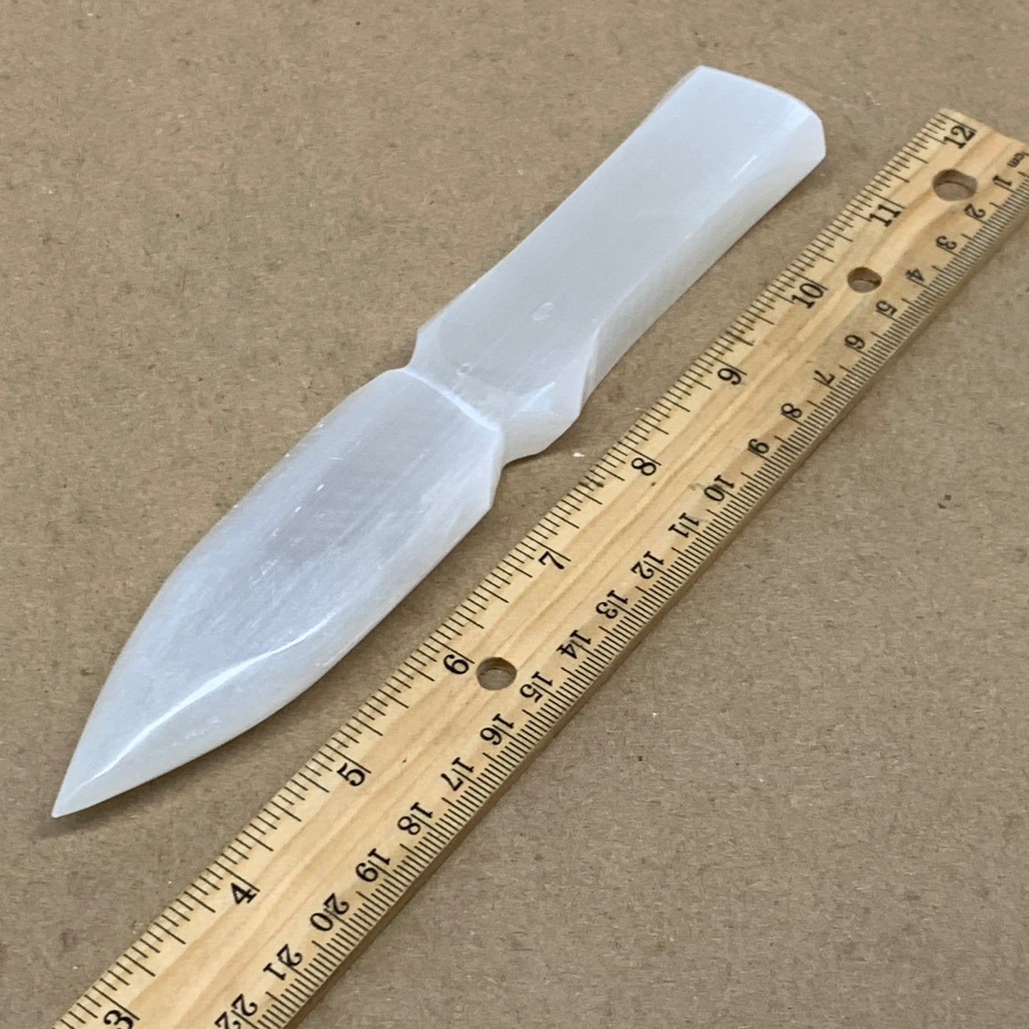 159g, 7.5"x1.3"x0.7", Natural Selenite Crystal Dagger (Satin Spar), B36465