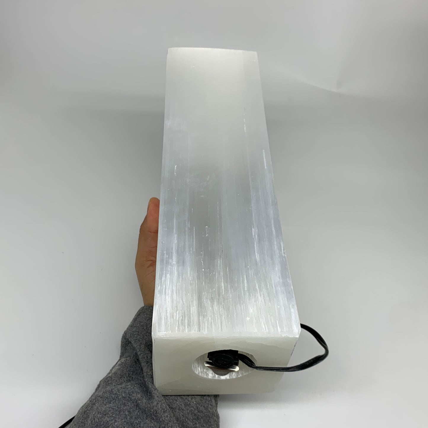 11.3 lbs. 11.6"x3.5", Rectangle Selenite (Satin Spar) Lamp, w/6ft Chord, B35841