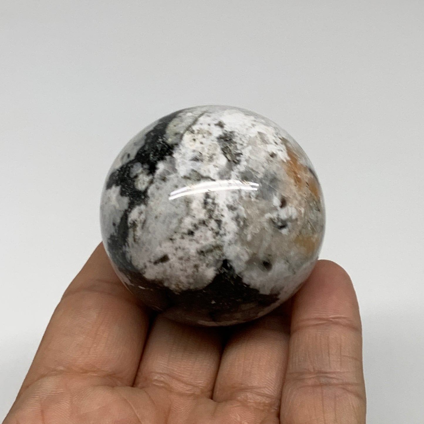 148.8g, 1.8"(46mm), Natural Rainbow Moonstone Sphere Ball Gemstone, B35180