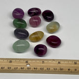 158.9g, 0.9"-1.1", 11pcs, Multi Color Fluorite Crystal Tumbled Stones, B28733