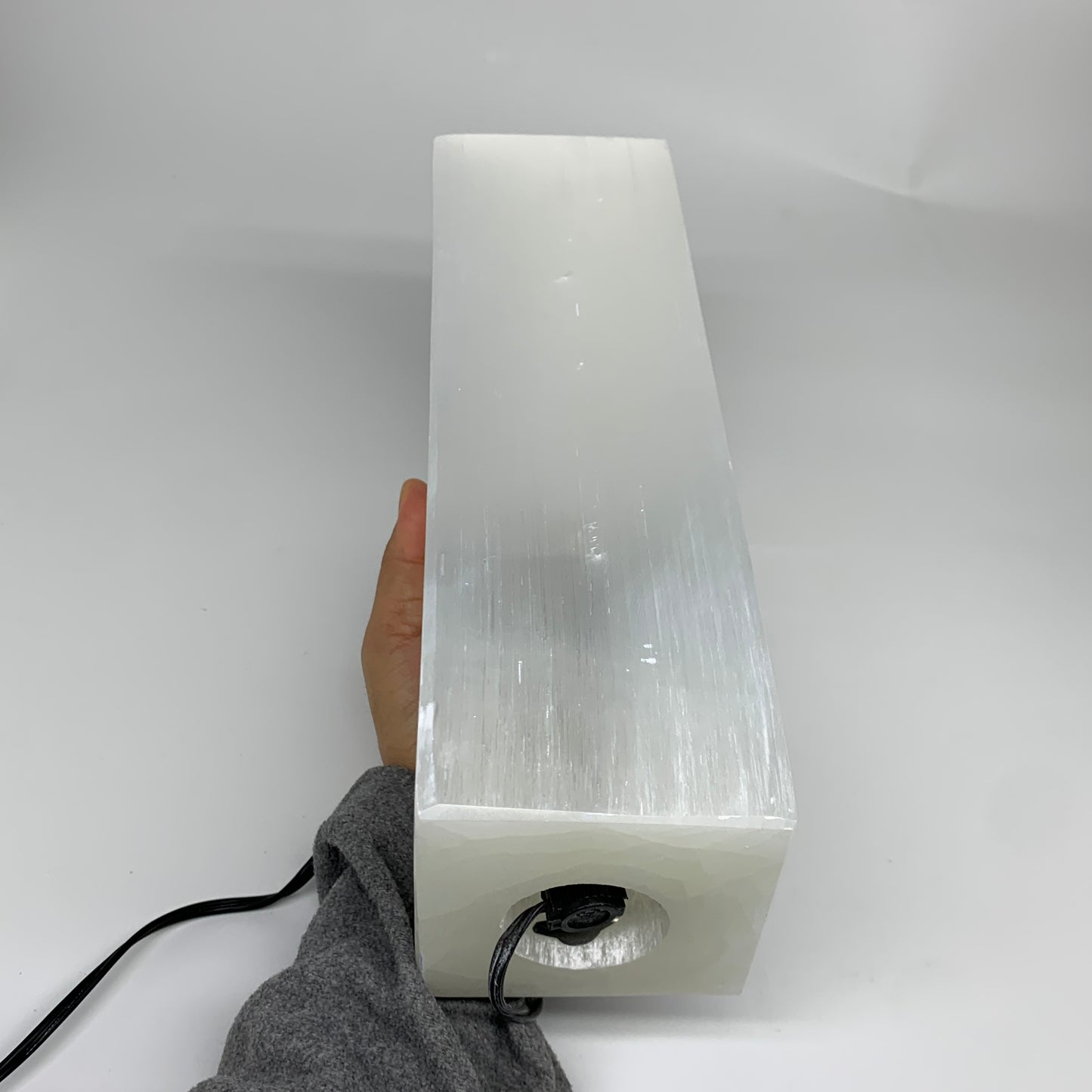 11.3 lbs. 11.6"x3.5", Rectangle Selenite (Satin Spar) Lamp, w/6ft Chord, B35841