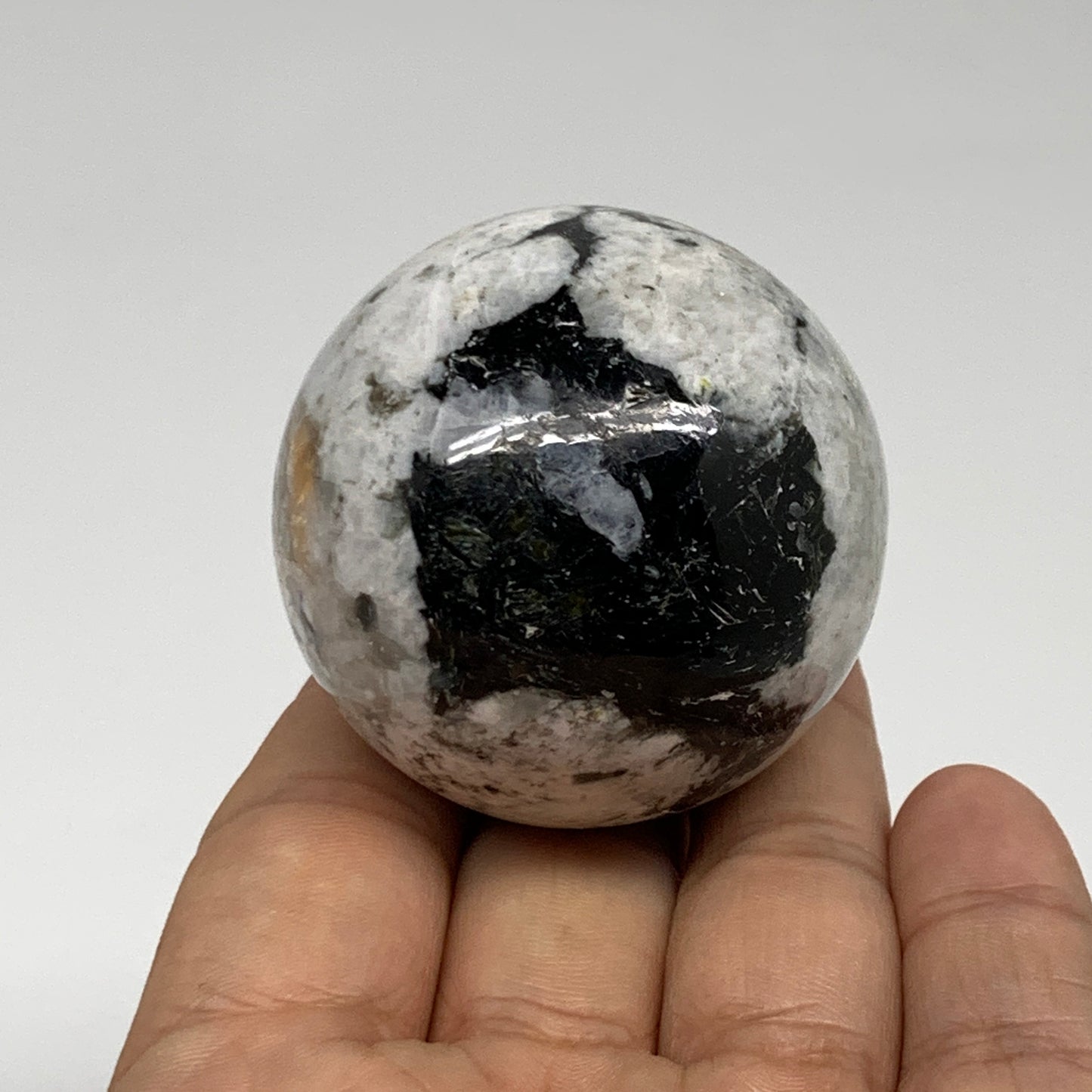 148.8g, 1.8"(46mm), Natural Rainbow Moonstone Sphere Ball Gemstone, B35180