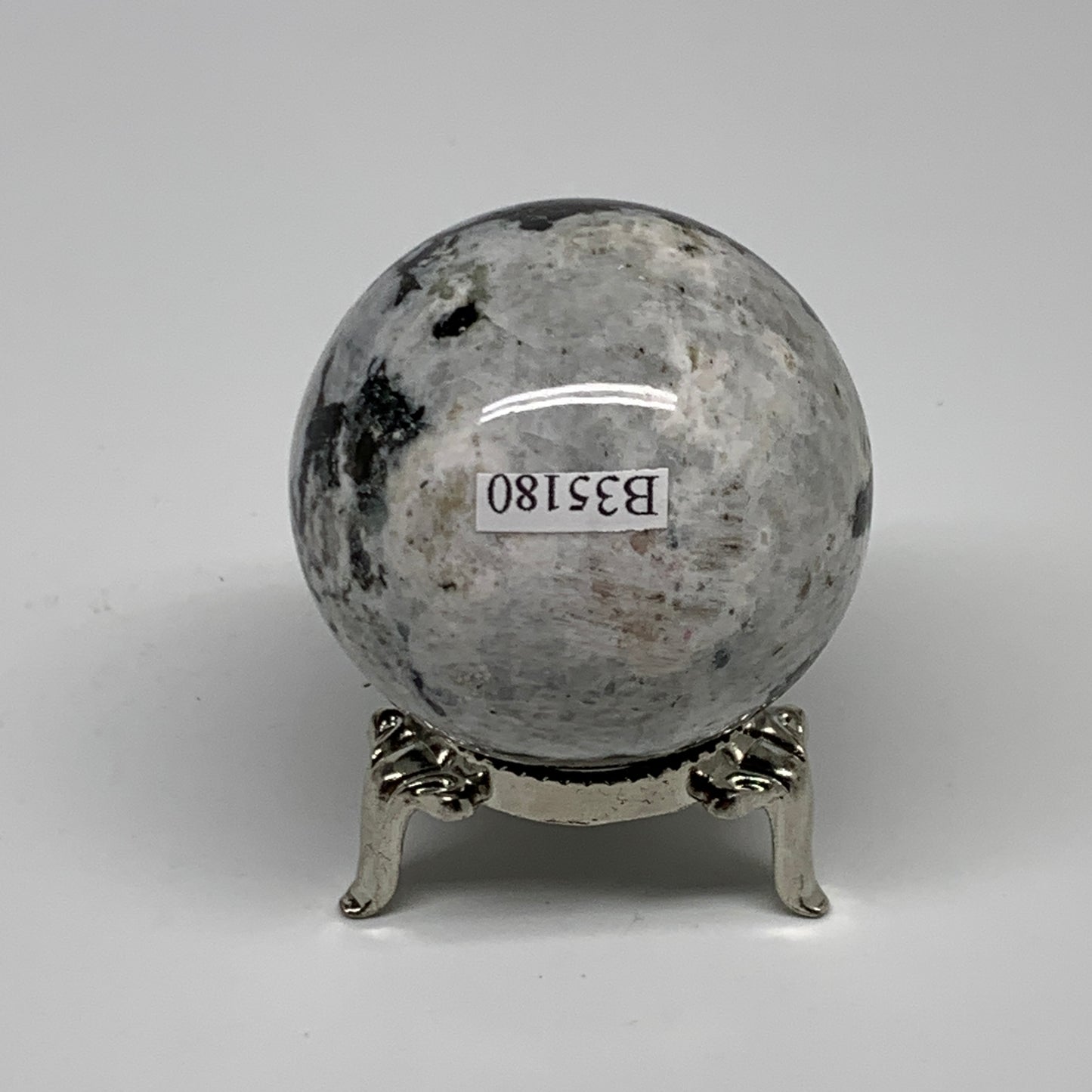 148.8g, 1.8"(46mm), Natural Rainbow Moonstone Sphere Ball Gemstone, B35180